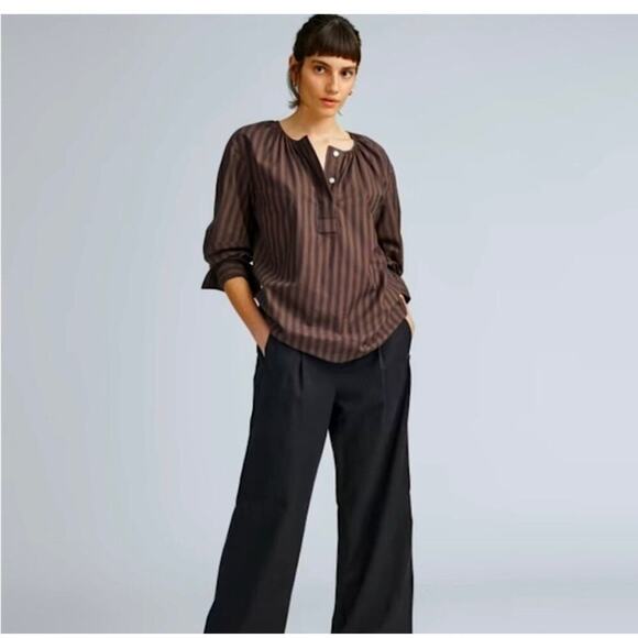 EVERLANE The Silky Cotton Balloon Sleeve Top - Picture 2 of 10